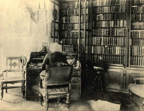 Frederick Douglass at his desk at Cedar Hill