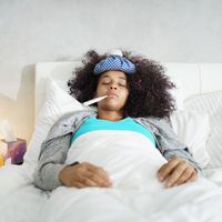 Sick in bed